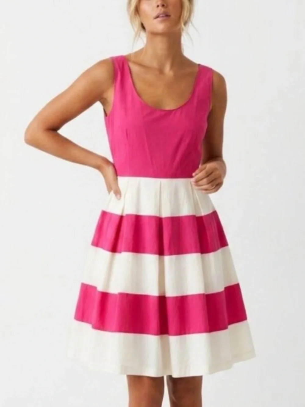 Kate Spade New York Pink & White Striped Celina Mini Dress Size 12 8675